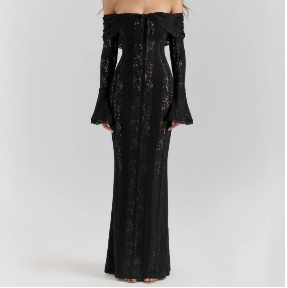 Black Lace Maxi Dress